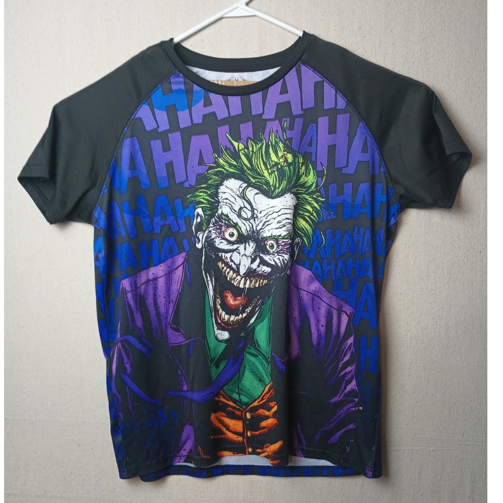 Batman The Joker Graphic Tee HAHAHA DC Comics Villain T-Shirt Size XL DD‎